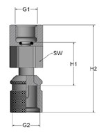 PGAM Series M16 x 2 Direct Pressure Gauge Adapters - 2